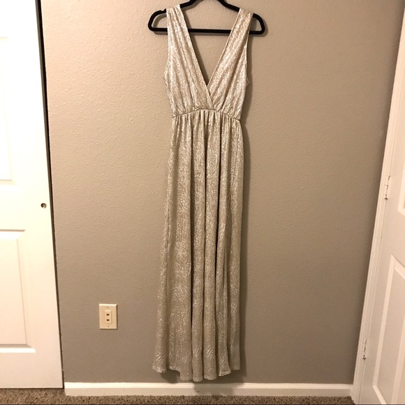 Lulu’s Gold Floor Length Formal Event Dress - Picture 1 of 7